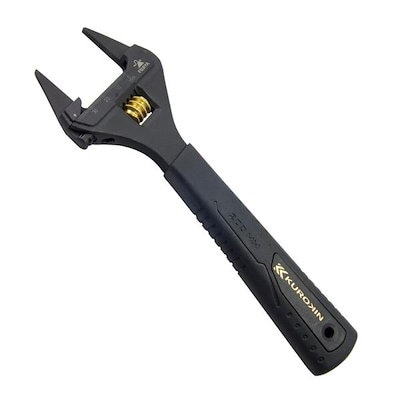 他サイト： フジ矢 先端薄型モンキーレンチ 黒金 グリップ付 FLT-38-BG 最大開口38mmの商品画像