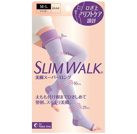 slimwalk 美脚スーパーロング M-Lサイズ 着圧ソックス ハイソックス 2セット
