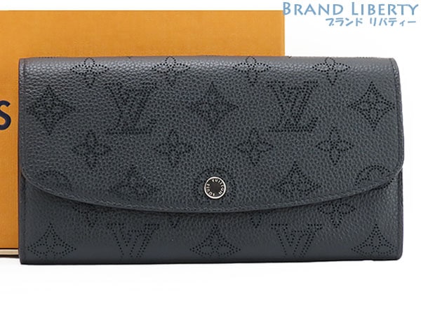 ほぼ新品ルイヴィトンマヒナポルトフォイユイリス二つ折り長財布ノワールブラックM60143 55,000円