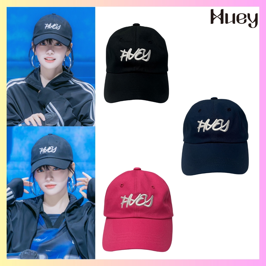 [aespa ニンニン 着用] [HUEY] Basic Logo Ball Cap 3カラー+ FREE OMAKE 韓国ファッション レディースレディース ボールキャップブランド