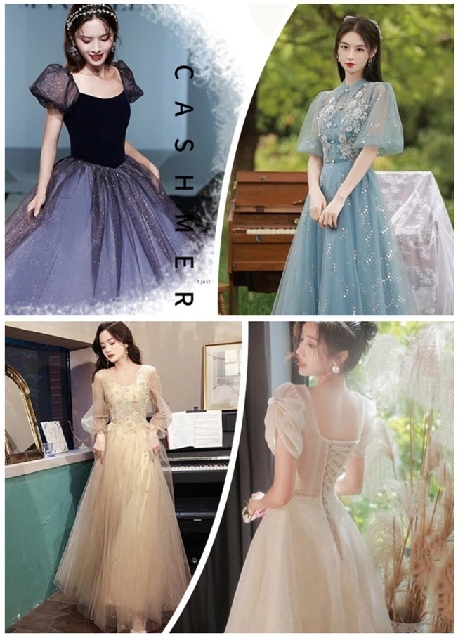 【急速出荷】[最安値挑戦]！パーティードレス新春夏グラデーション気品学生卒業式司会者ドレスドレスワンピース卒業ドレス