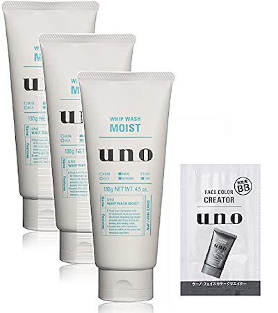 他サイト： 【Amazon.co.jp限定】 【まとめ買い】uno(ウーノ) ホイップウォッシュ (モイスト) 洗顔料 130g ×3個 + おまけ セット 4個アソートの商品画像