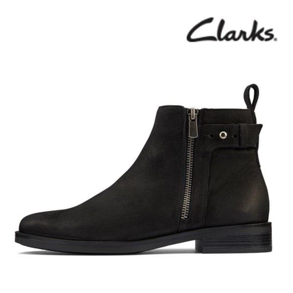 [CLARKS] 女性 New 21 F/W コンフォート デイリー アンクルブーツ メミ ロー W9B21701W12CL ブラック(ヌバック)