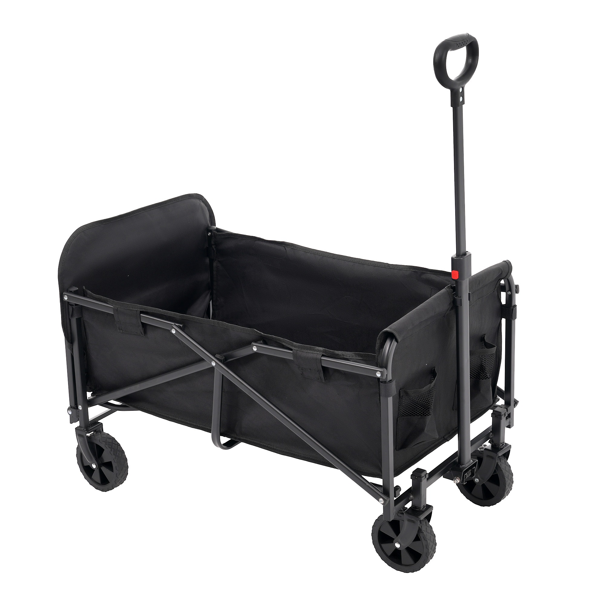【国内出荷 - 3日配達】【ブラック】キャリーワゴン アウトドアワゴン 後ろ開け 折りたたみ コンパクト