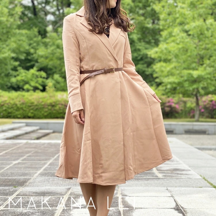 【新作】ワンピース レディース ロング ワンピ スーツ コート 面接 アウター マキシワンピース オシャレ スカート フレアスカート 美脚 着痩せ ベルト付き 長袖 フォーマル オフィス トレンチ 冬