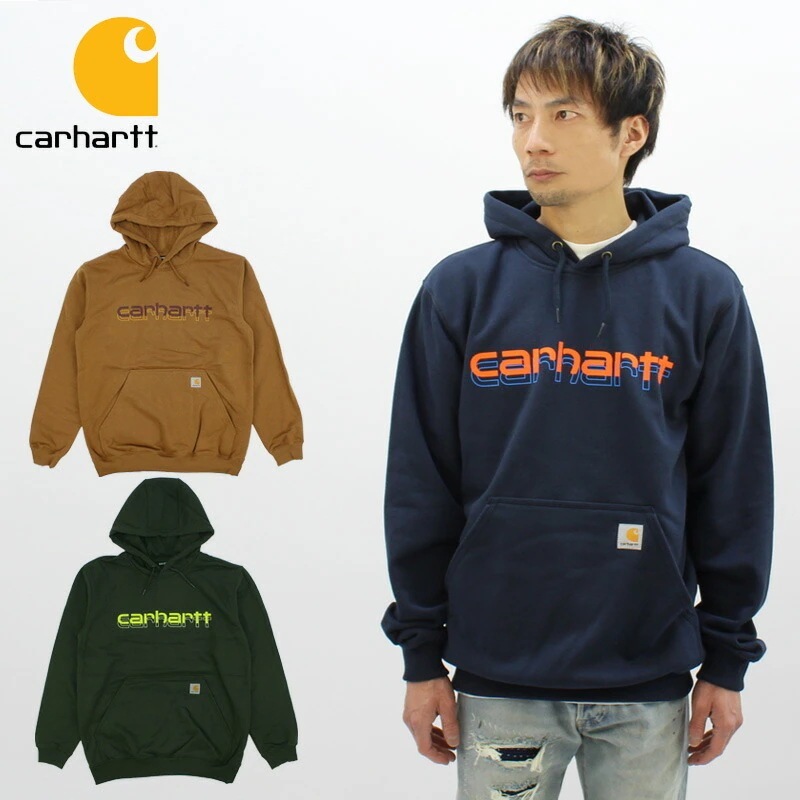 カーハート RAIN DEFENDER LOOSE FIT MIDWEIGHT LOGO GRAPHIC SWEATSHIRT(105679) メンズ プルオーバーパーカー 海外企画[BB]