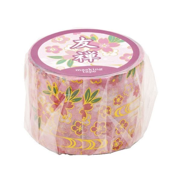 （まとめ）エヒメ紙工 友禅マスキングテープ 桃[x20セット]