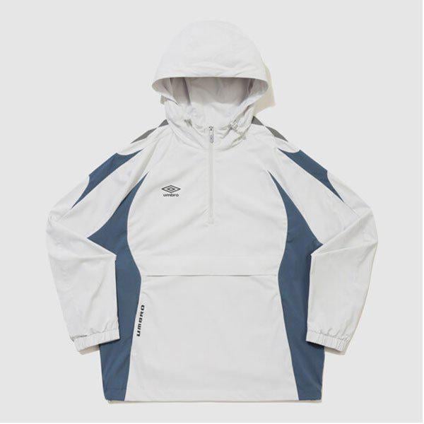 PTR ウーブン ウォーミングアップ フード アノラック UR121SWT38 WHITE GREY