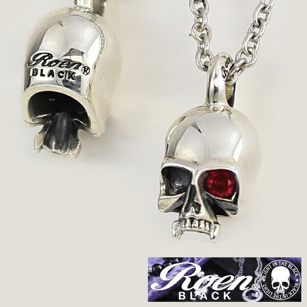 Roen BLACK ロエン ブラック キュービックジルコニア スカル チャーム ネックレス RO-003 RoenBLACK ロエンブラック アクセサリー シルバー アクセサリー ジュエリー ブラン