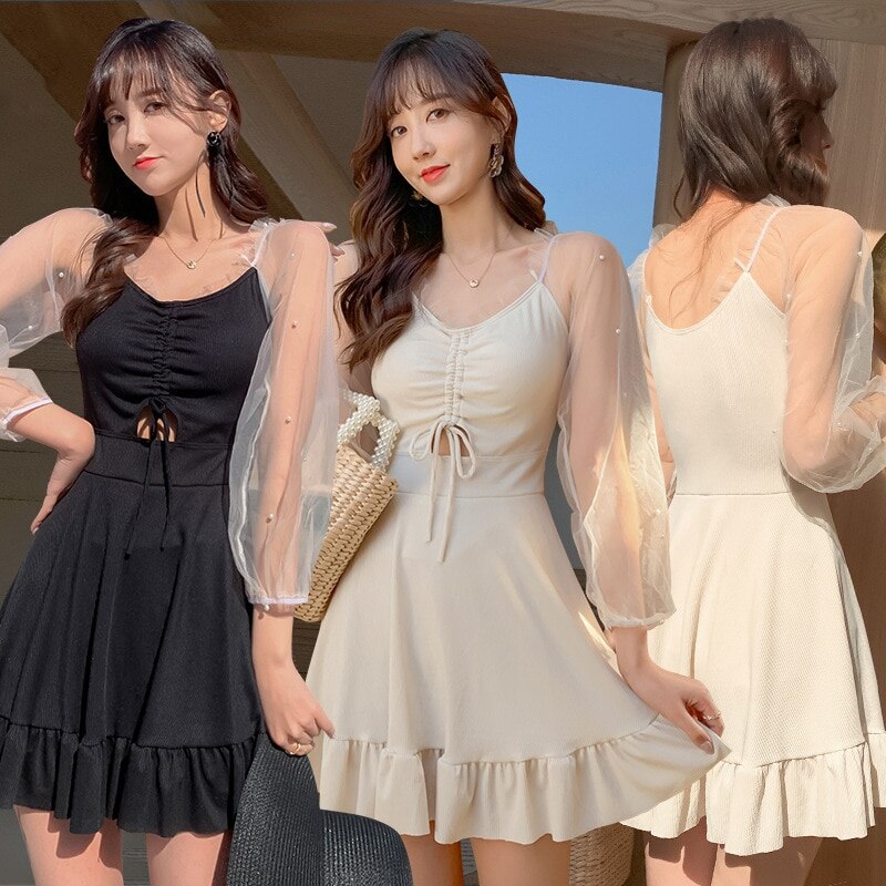 上質水着 レディースセクシーワンピース水着体型カバーワンピース水着2点セット フリル 大きいサイズあ 4,758円