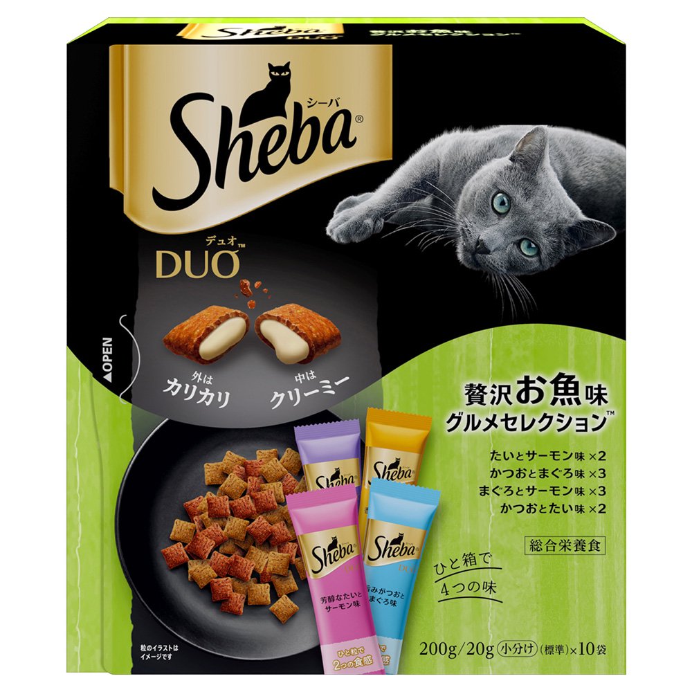 キャットフード　デュオ　贅沢お魚味グルメセレクション　２００ｇ（２０ｇX１０袋）X１２個　お一人様１点限り　ＣＲＣ35―15―76―20―00