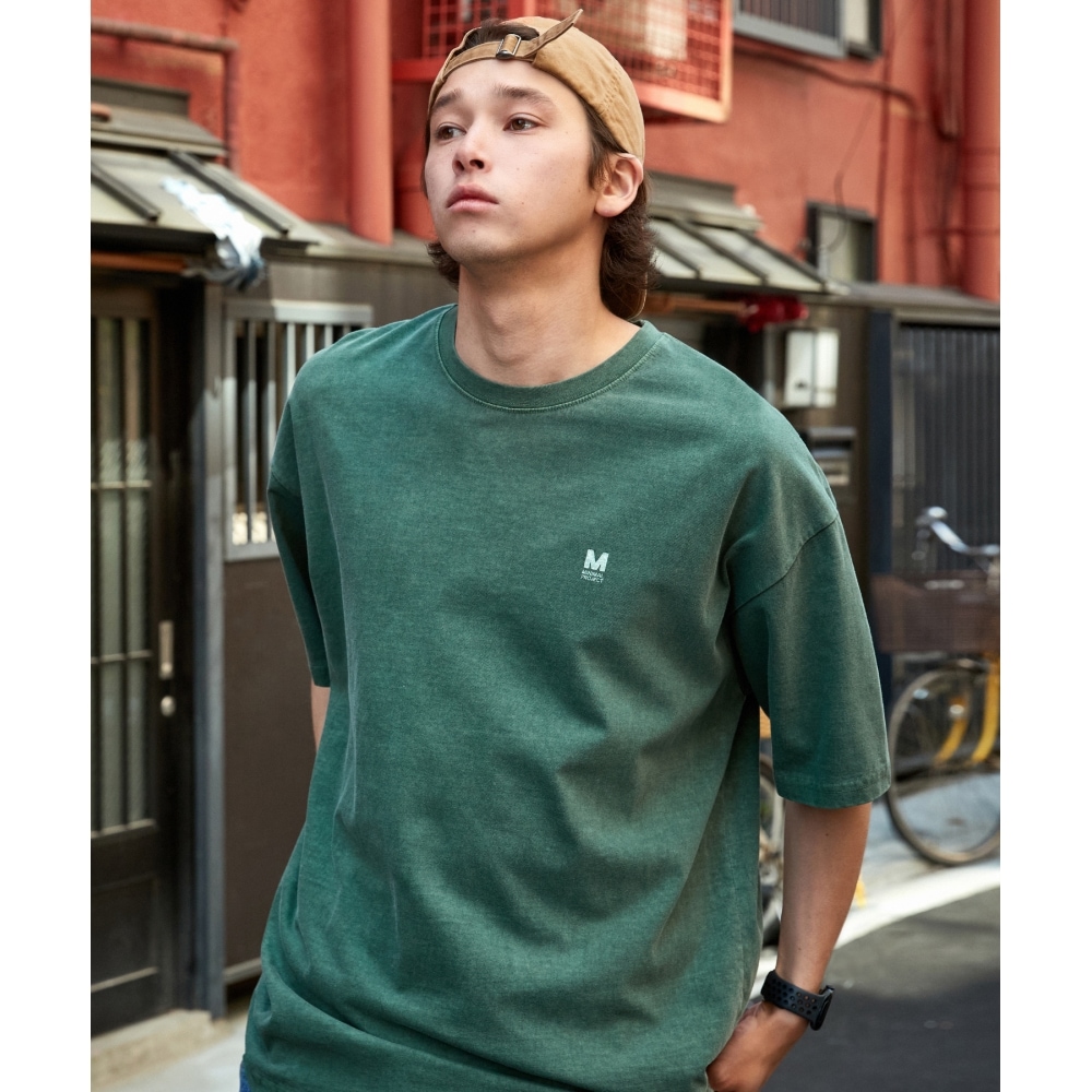 MINIMALPROJECT ピグメント スモールロゴ オーバーフィット 半袖Tシャツ MST145 [BLUE GREEN]