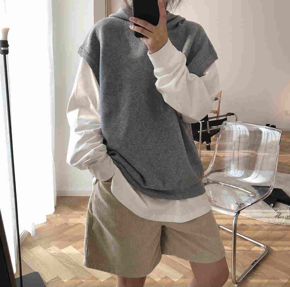 おしゃれ 可愛い 大人 カジュアル 春 トップス ゆるシルエット フード付き ニットベスト ベスト レディース