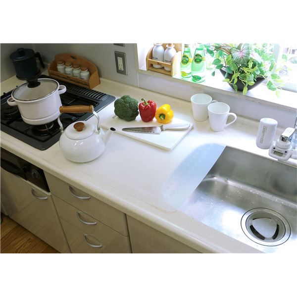 キッチンカウンター 保護マット 超特大 約80x60cm 半透明 食洗機可 耐熱温度180℃ シリコーンゴム 食品衛生法適合品 キッチン