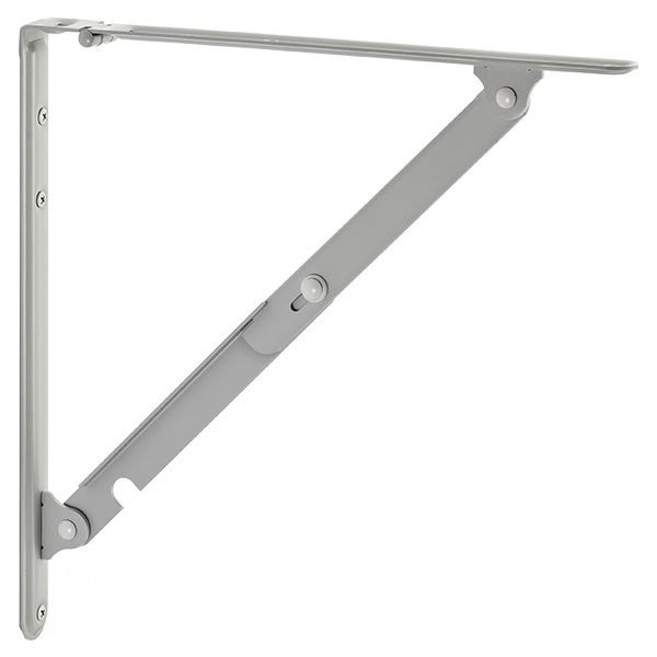 棚受け金具/ブラケット L #05 グレー 1組/2本入 スチール製 折りたたみ Folding bracket 業務用 建材 建築金物