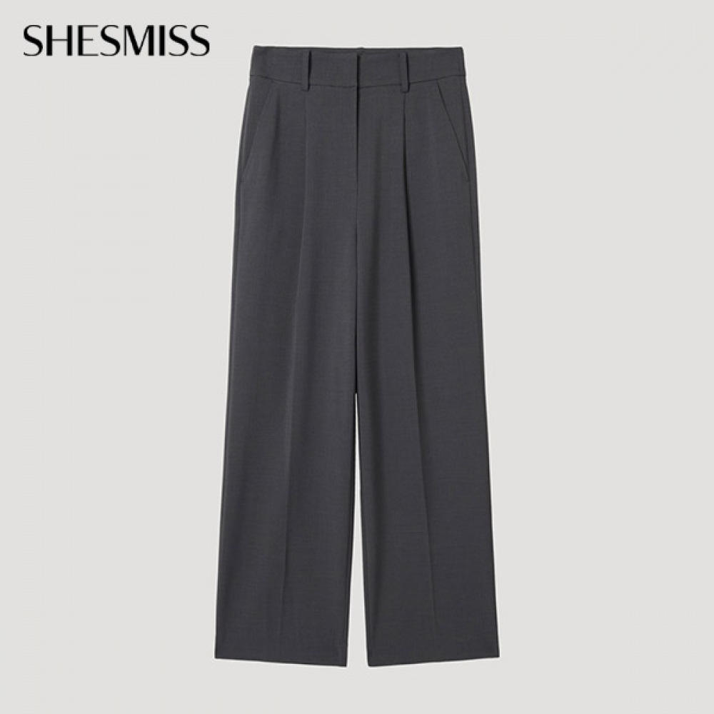 (シーズミス) ワンタックセットアップストレートパンツ_SWSSLP12010_DG