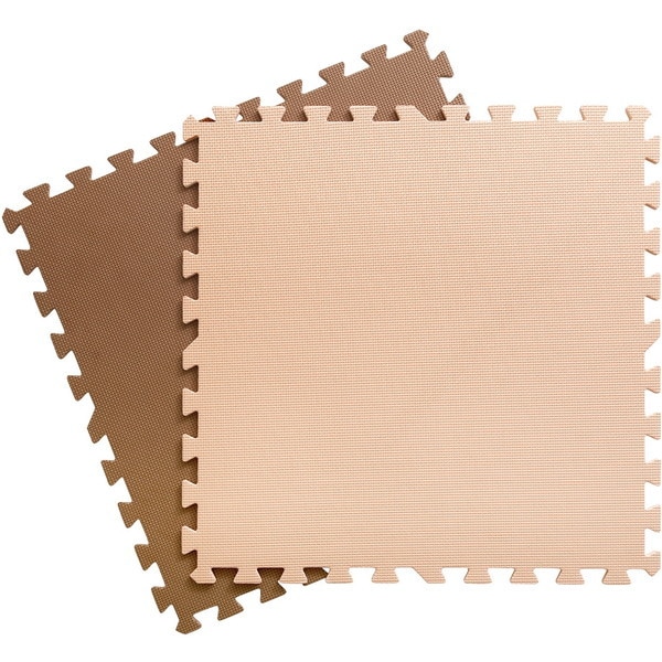 ホームテイスト JMT-64 サイドパーツ付きジョイントマット 64枚セット(大判60cm)【Nobile-ノービレ-】 ベージュ&モカ メーカー直送