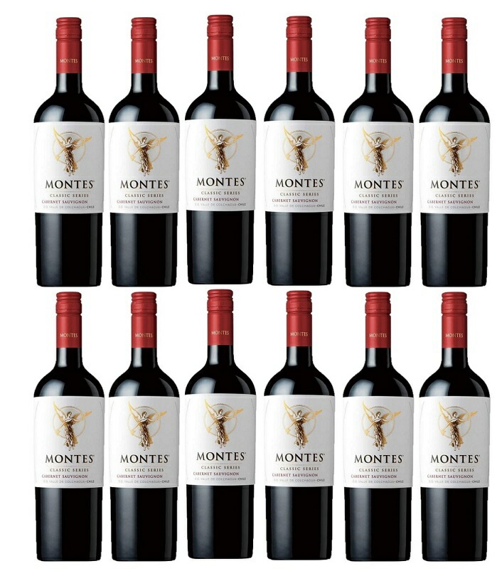 【送料無料】モンテスクラシックシリーズカベルネソーヴィニヨン 750ml12本［赤/フルボディ/チリ］【北海道沖縄県東北四国九州地方は必ず送料がかかります】
