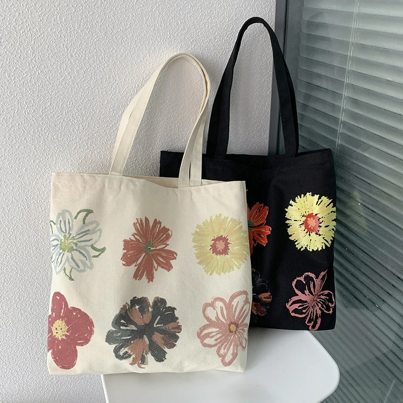 バッグ ショルダーバッグ 帆布 花 大容量 レディース オシャレ 韓国 ファッション 雑貨 かわいい おしゃれ 北欧 送料無料 [K] (T)