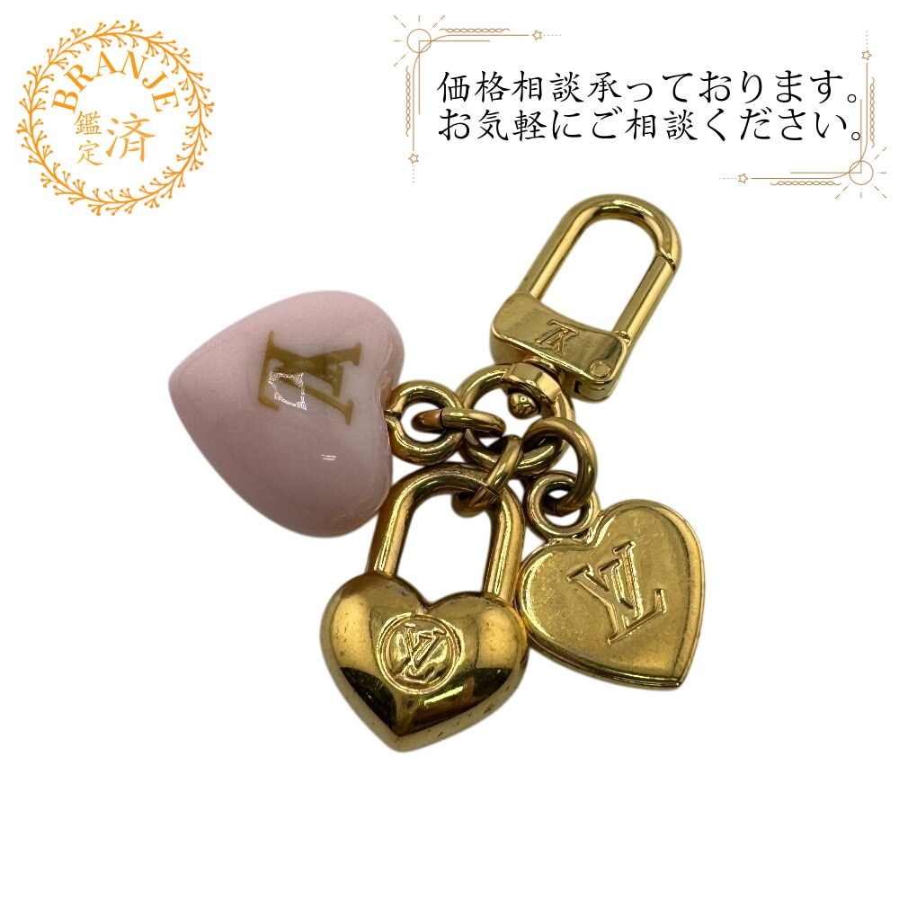 M01554 マイクロチャームLV ハート バッグチャーム キーホルダー GP チャーム ゴールド レディース