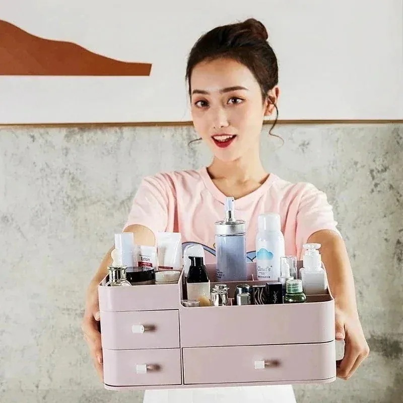 10個セットで割引価格 新型棚宿舎デスクの上の引き出し式スキンケア用品収納プラスチックケース簡単家庭用化粧品収納ボックス kanxia2418043