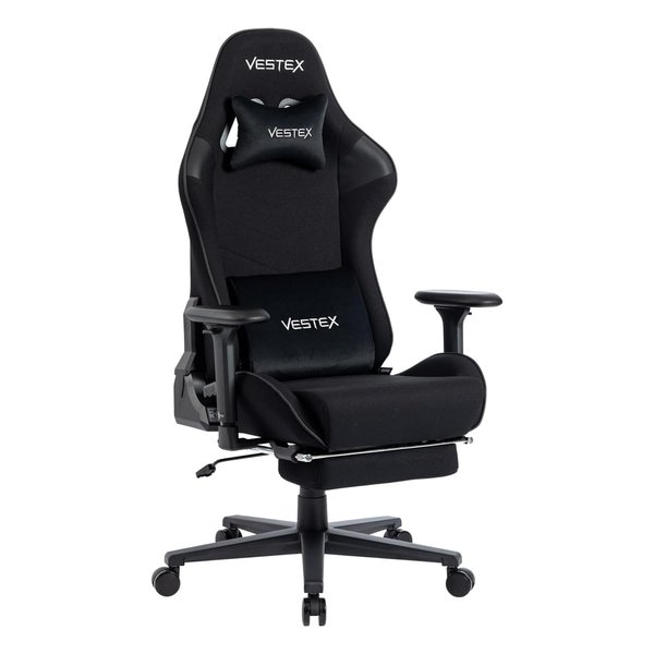 S2 高撥水メッシュファブリック フットレスト付き ゲーミングチェア ブラック VES-S2FTBK