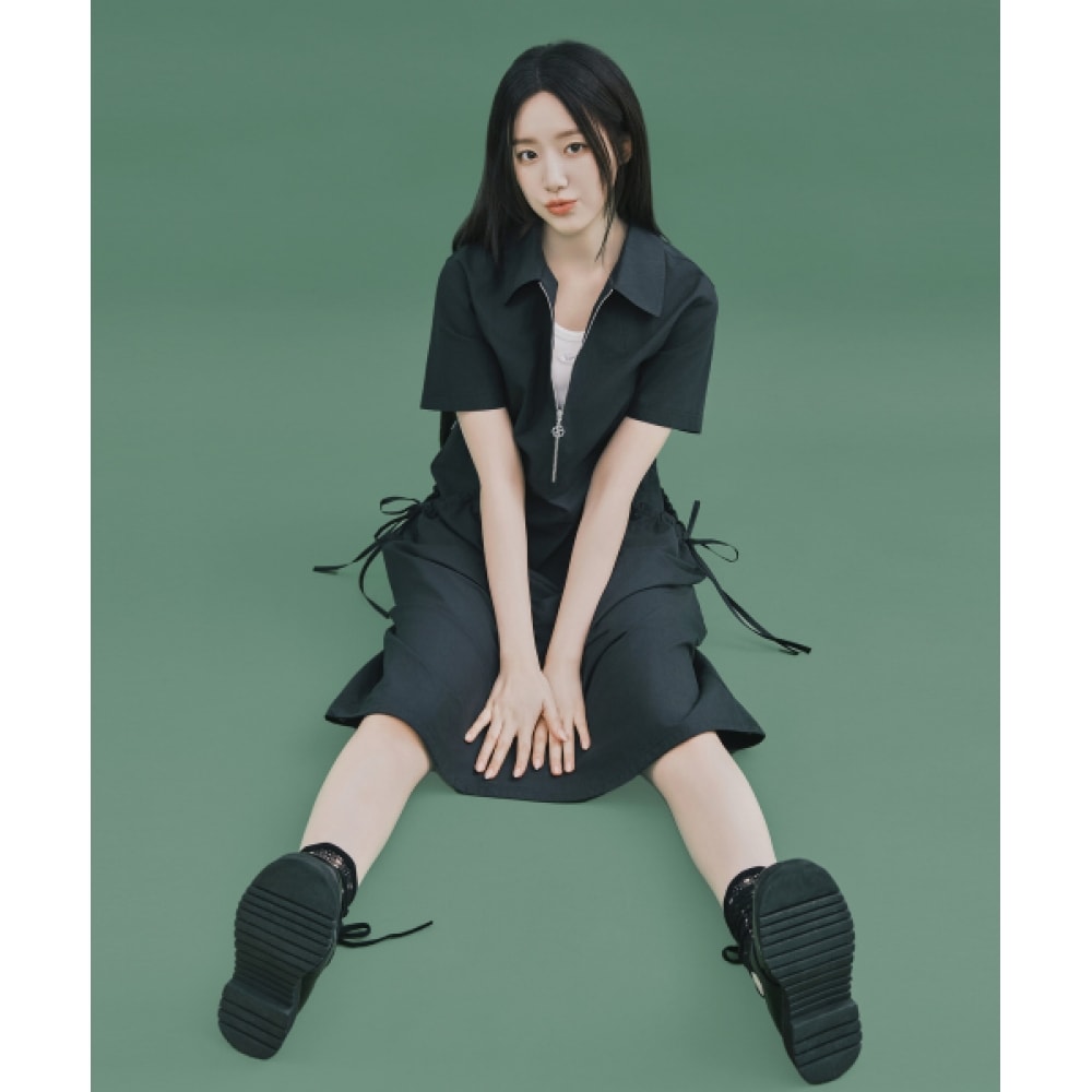 COVERNAT 女性用カラージップドレスブラック