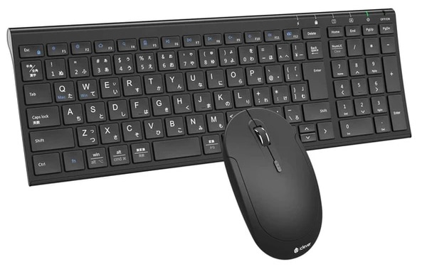 iClever(アイクレバー) ワイヤレスキーボード＆マウスセット IC-BK22combo (ブラック) E030131J92