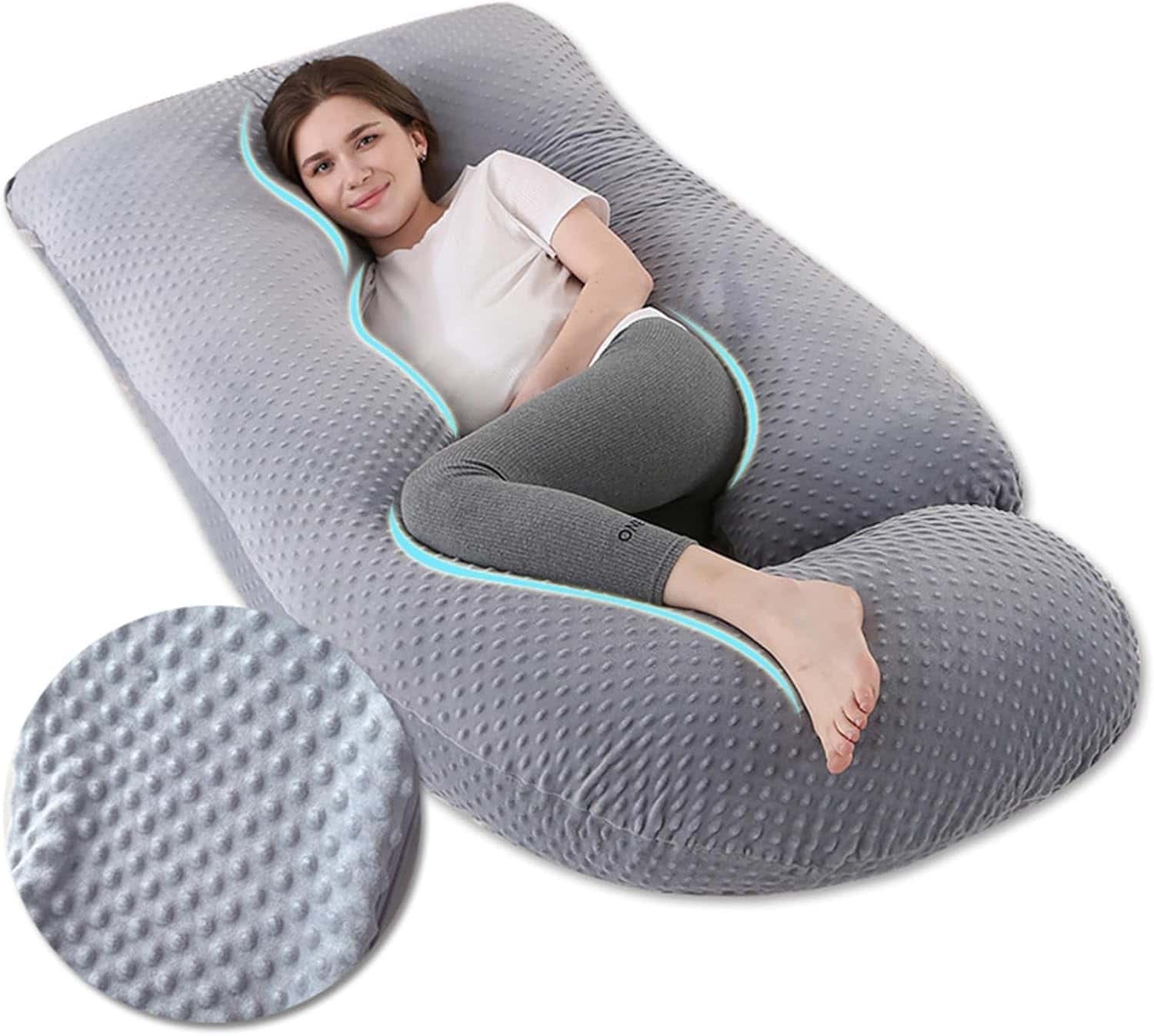 U型マタニティクッション 妊婦用 安眠ストレス解消 高反発 授乳枕 肘置き 足置き 腹部サポート 横向き寝 大きいサイズ 寝返り防止 ボディピロー 多機能枕 プレゼント