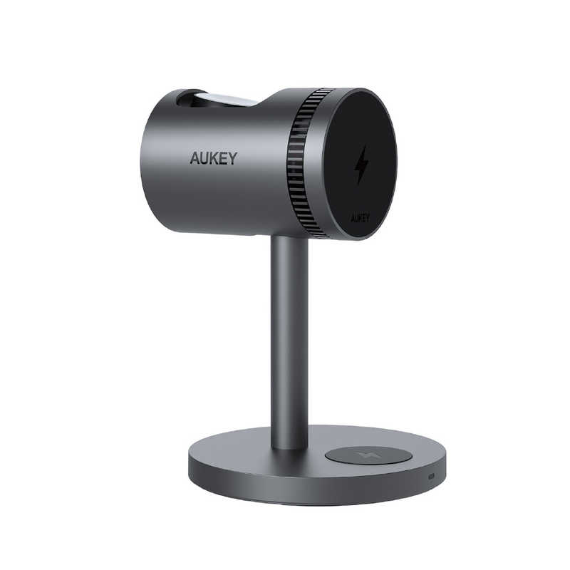 ワイヤレス充電器 MagSafe対応 Qi2 MagFusion 3-in-1 Pro 冷却機能搭載 15W グレー (オーキー) ［1ポート /15W］ Gray　LC-MC311A-GY