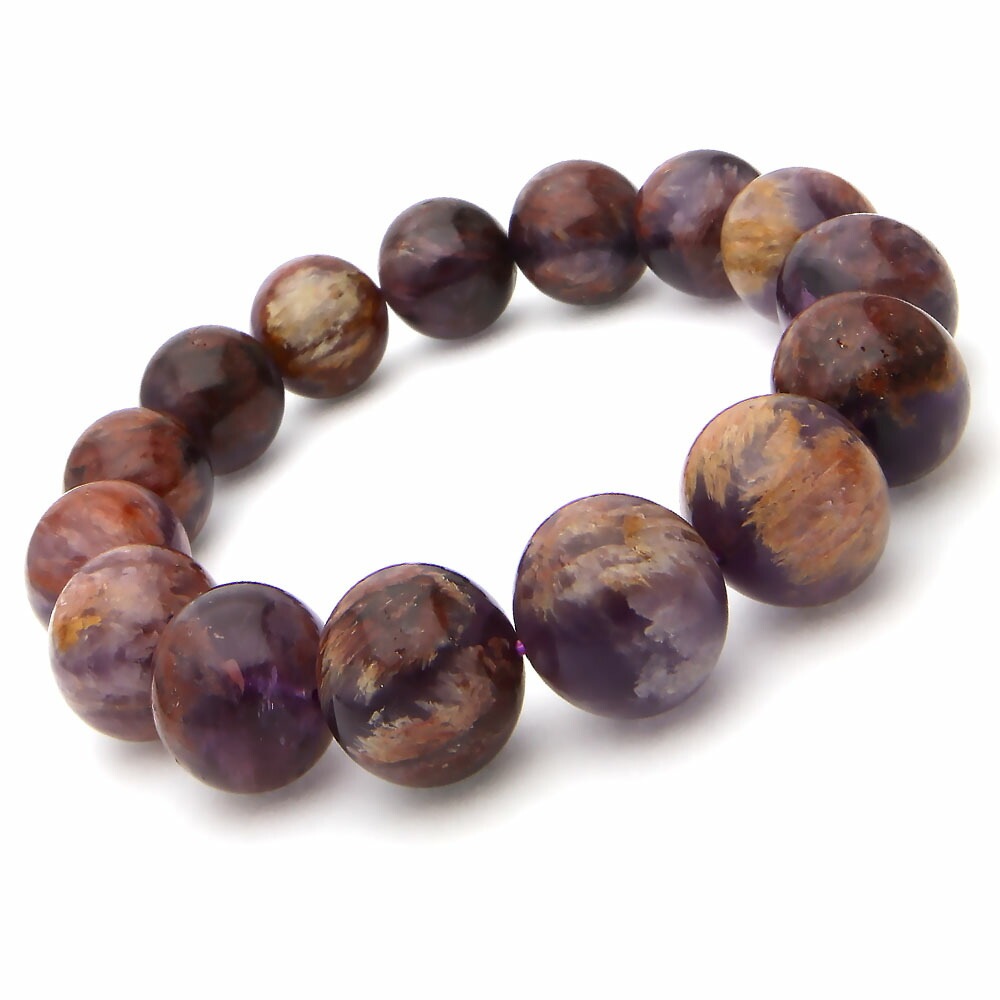 「1点もの 現品」 アメジストガーデンクォーツ ブレスレット 14mm パワーストーン ブレスレット レディース メンズ 天然石 数珠 アクセサリー メンズブレスレット レディース hh000180