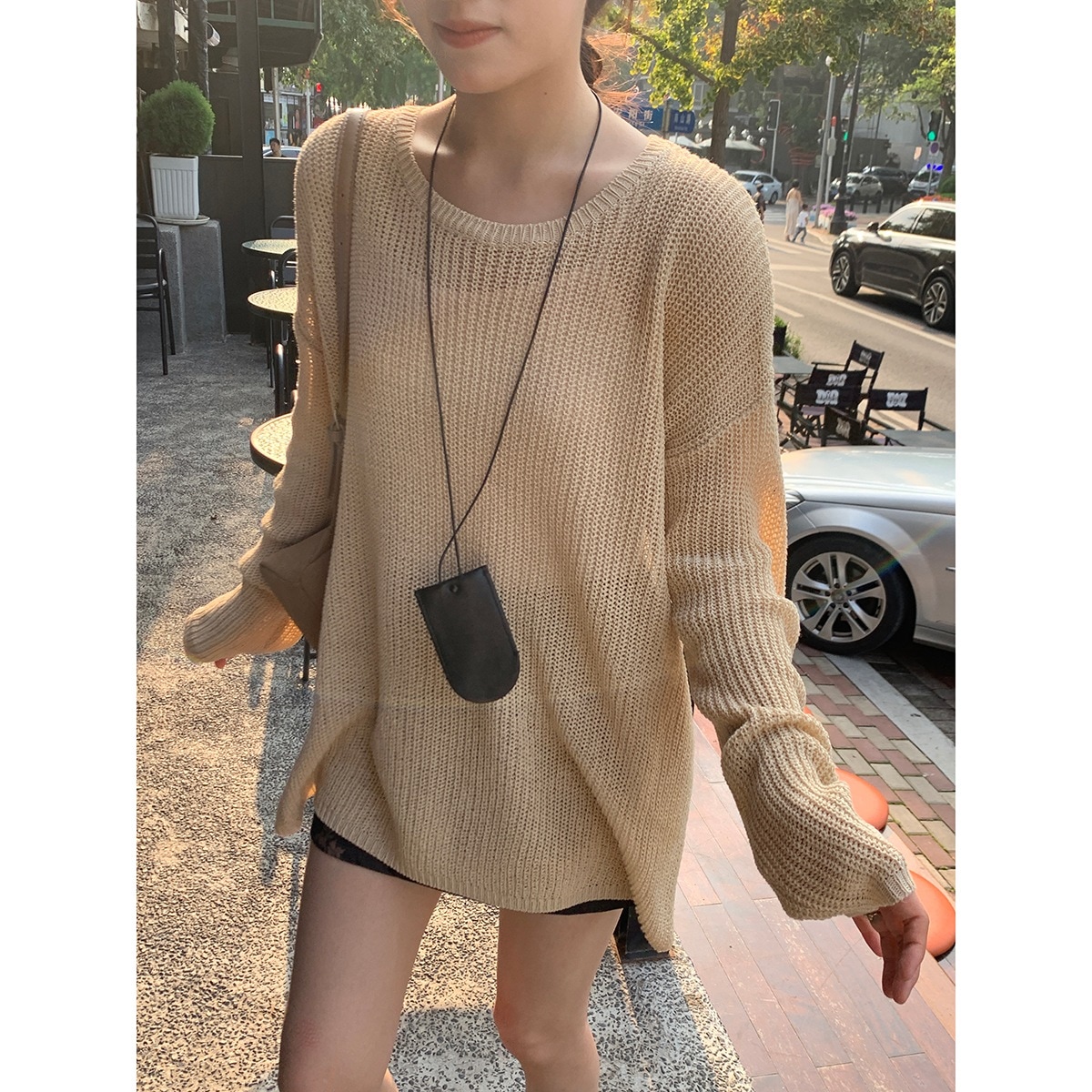 韓国ゆったりニット長袖2024秋気質ファッショナブルなデザイン女性用トップス