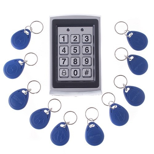 Groupon-Brand-RFID Entry Metal Door Lock Access Control System + 10 Key Fobs