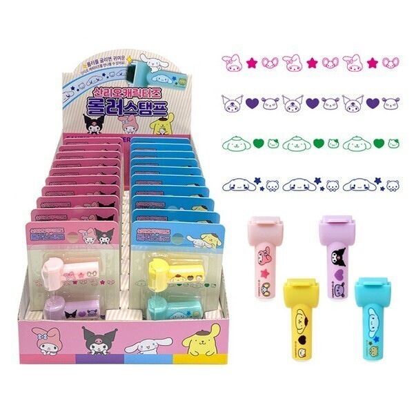 サンリオキャラクターズ ローラースタンプ 20個入りボックス グリーンPNS (贈呈品なくなり次第贈呈終了)