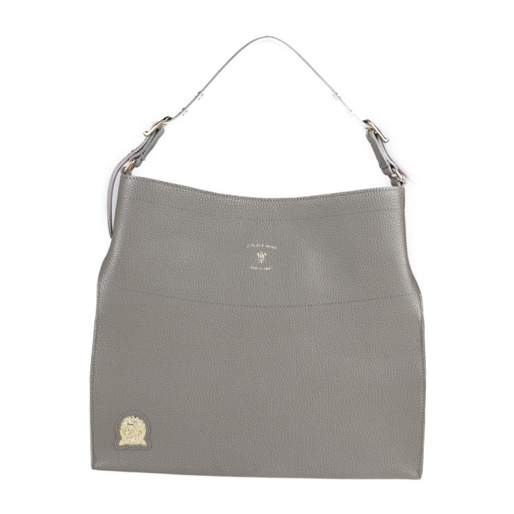 超美品 ADMJ エーディーエムジェイ ハンドバッグ ショルダーバッグ レザー グレージュ系 ゴールド金具 ポーチ付き 本物保証 中古