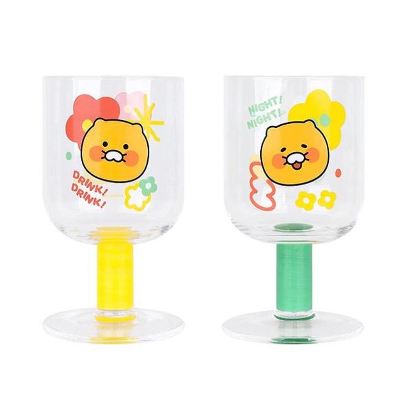 カカオフレンズ チュンシク ゴブレットグラス 300ml 2個セット ホームカフェ 公式グッズ