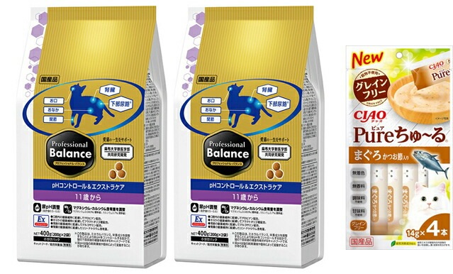 プロフェッショナル バランス pHコントロール＆エクストラケア 11歳から 2kg 2個セット【犬想いオリジナルチュール付セット】