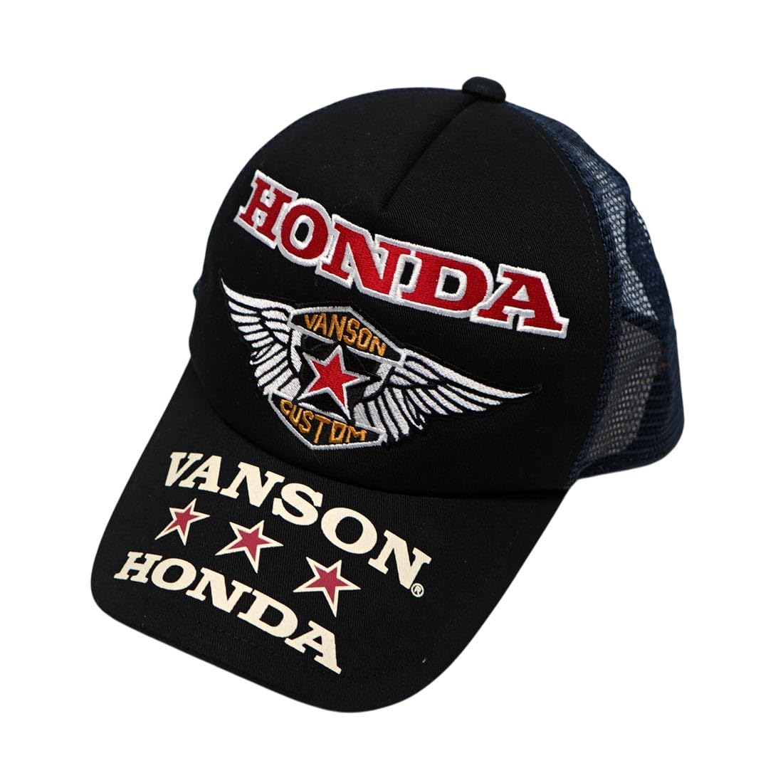 [バンソン] ホンダ HONDA コラボ キャップ 帽子 メンズ ツイルメッシュ 刺繍 HRV-2517