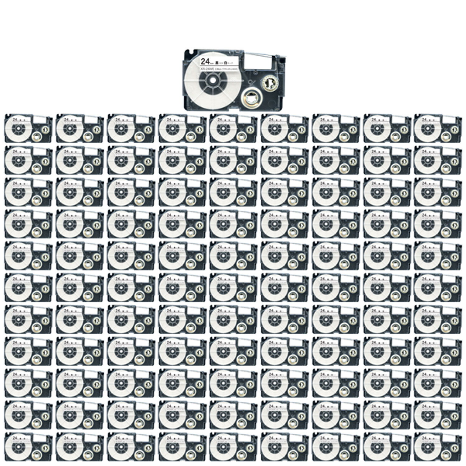 カシオ用 ネームランド 互換 テープカートリッジ XR-24WE ラベル 100個セット 24mm／白テープ／黒文字 31,785円