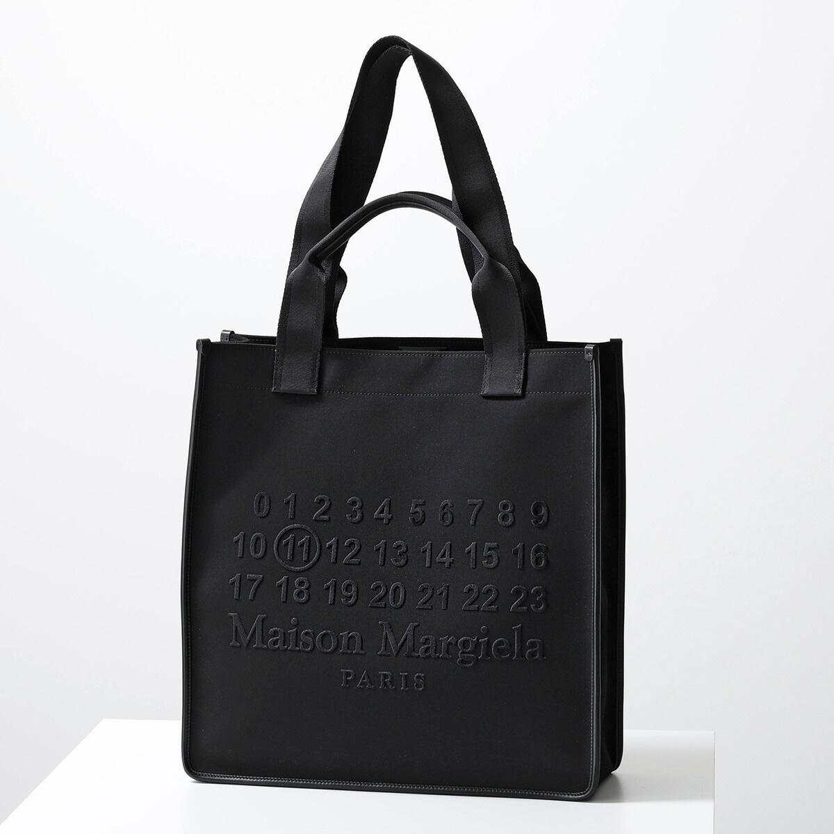 MAISON MARGIELA メゾンマルジェラ トートバッグ SB1WC0019 P8725 メンズ キャンバス ショッピングバッグ エンボスロゴ レザー 鞄 SB1WC0019P8725H8419