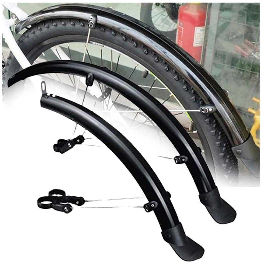 バイク泥除けマウンテンバイクフェンダーダブルストラットサイズ調整可能バイクウィングクプラスチッククブレーキに対応します