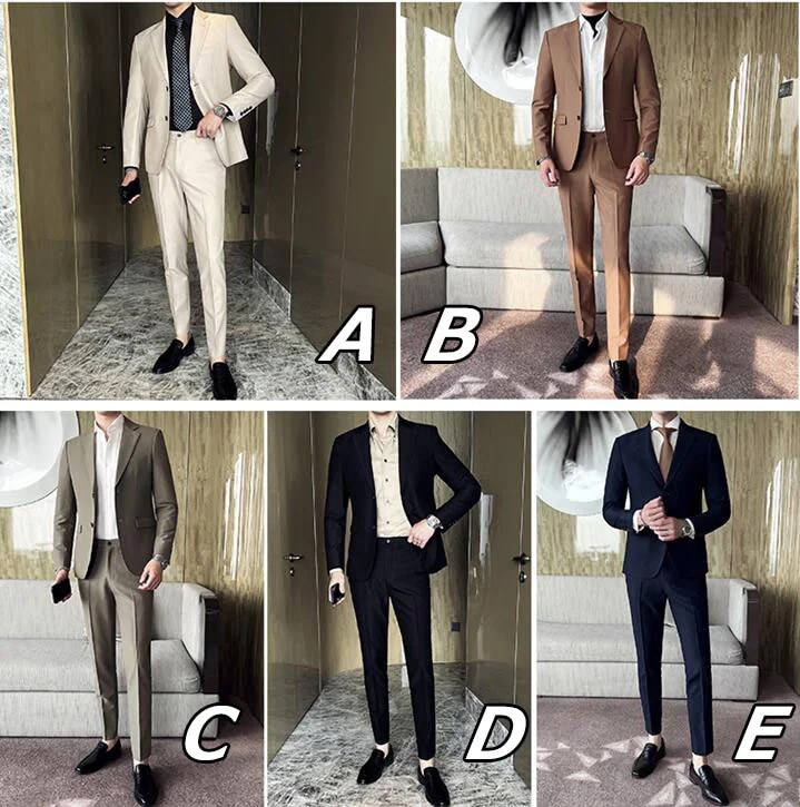 リピーター続出 5色 2ボタン 無地スーツ 上下セット メンズスーツ オシャレスーツ 2点セットスーツ ビジネススーツ 「ジャケット+ズボン 」フ ォーマルスーツ カジュアル スタイリッシュスー