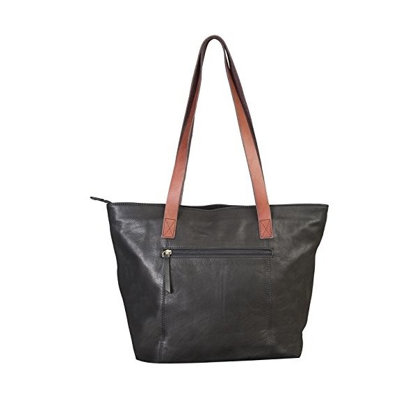 Canyon Outback Leather Goods， Inc. 17-inch Harper Canyon Leather Tote， Black， One Size 並行輸入品