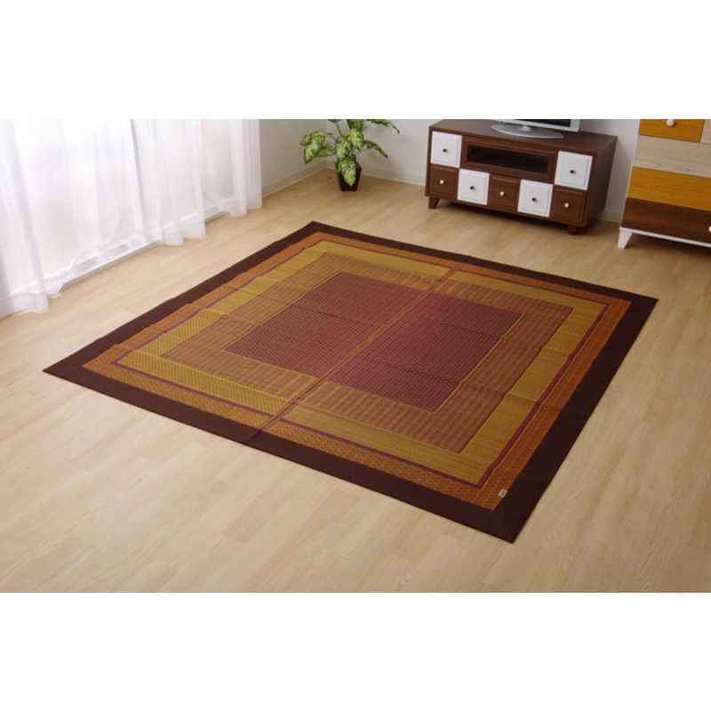 イケヒコ　ラグ い草 ラグ カーペット 『ランクス』 ワイン