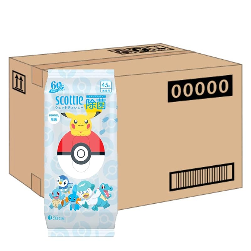 ウェットティッシュ アルコール 除菌 45枚 36個 スコッティ ポケモン (ケース品)