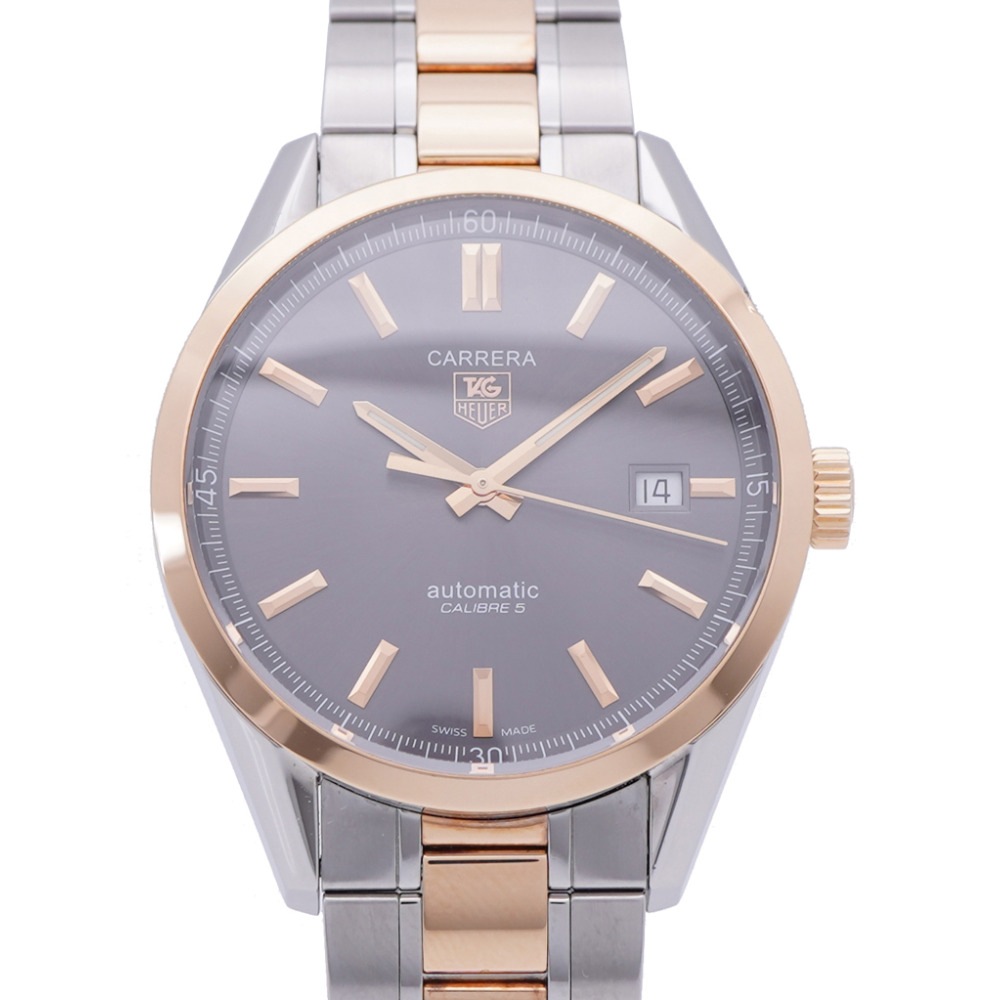 美品 自動巻き カレラ キャリパー5 WV215F 腕時計 K18ピンクゴールド/ステンレススチール グレー 0173【中古】 メンズ