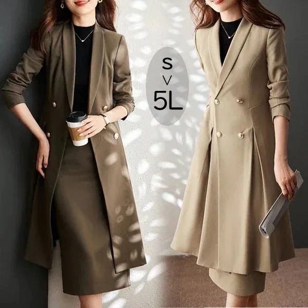 スーツ レディース スカートスーツ 大きいサイズ 通勤 事務服 就活 就職活動 面接 仕事着 フォーマル 長袖 オフィス ビジネス 事務服 制服 おしゃれ 無地 黒 ブラウン ベージュ 大きいサイズ