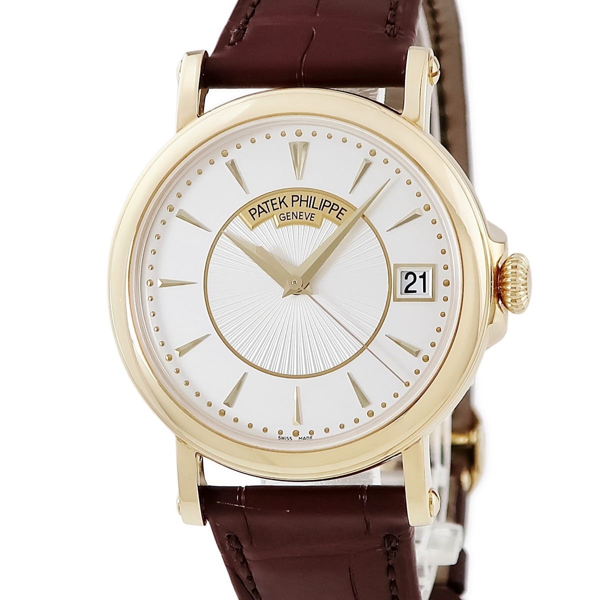 カラトラバ オフィサー 5153J-001 自動巻き メンズ K18YG無垢製 シルバー 3年保証