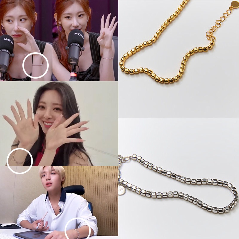 [ファサ/ITZYユナ/チェリョン/パクジフン/キムウソク着用]キューブ ボール チェーン ブレスレット