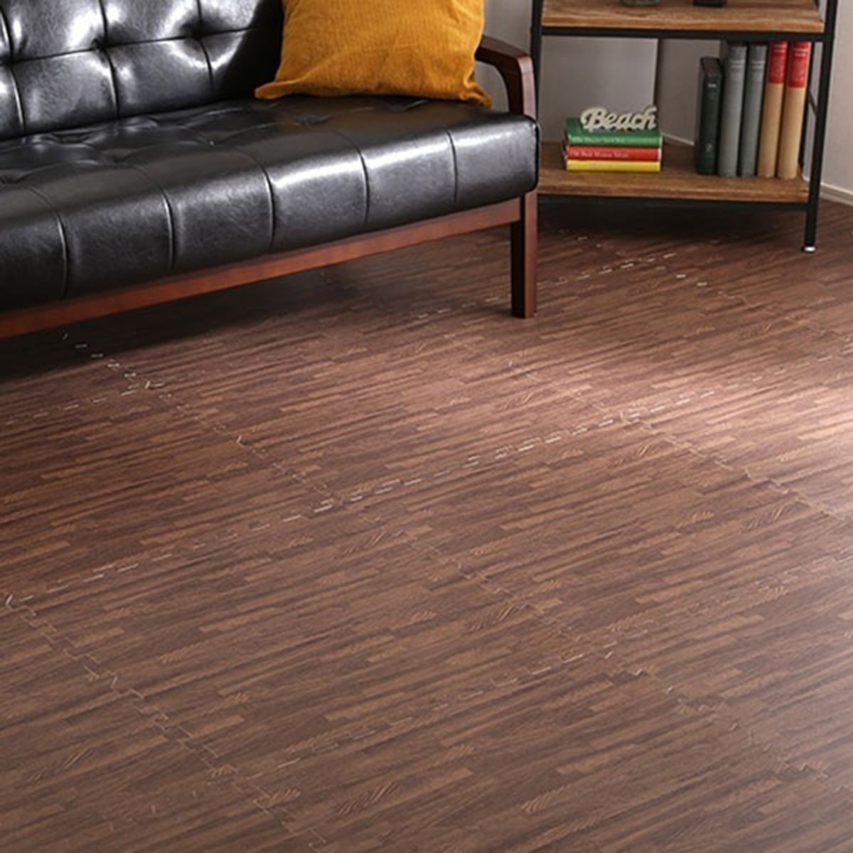 サイドパーツ付き ナチュラルな木目調ジョイントマット 24枚セット 大判60cm 安心の低ホルムアル